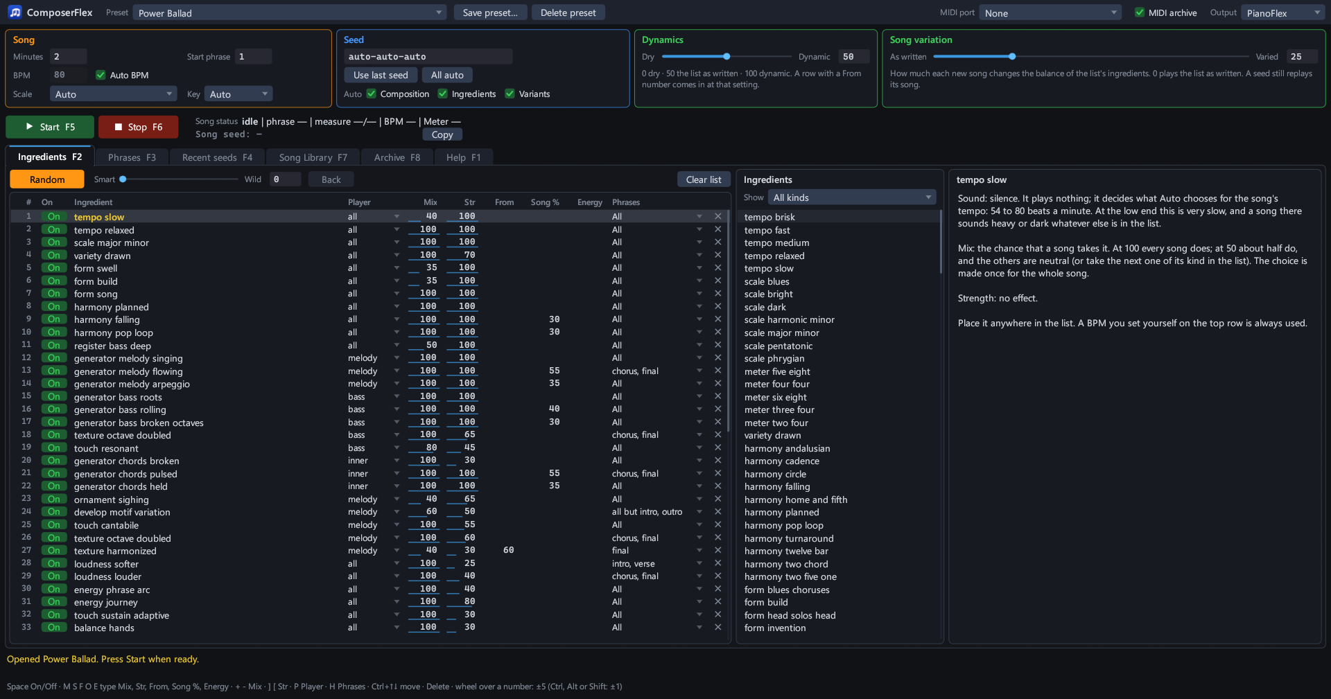 The ComposerFlex window